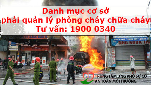 Danh mục cơ sở phải quản lý phòng cháy chữa cháy